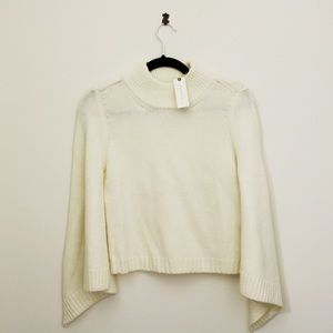 Anthropologie Knit High Neck Crop Sweater
